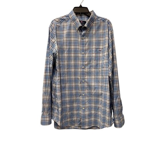 Vineyard vines Men's Size XL Performance Classic Fit Tucker Shirt Blue *Stain* - Picture 1 of 11